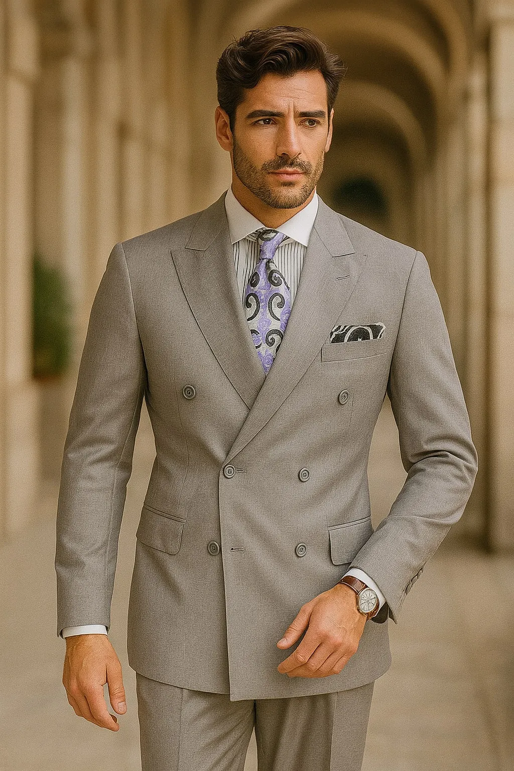 Apollo King Men's 2pc Double Breasted Suit Pleated Pants sold by Alberto Nardoni product image thumbnail 4