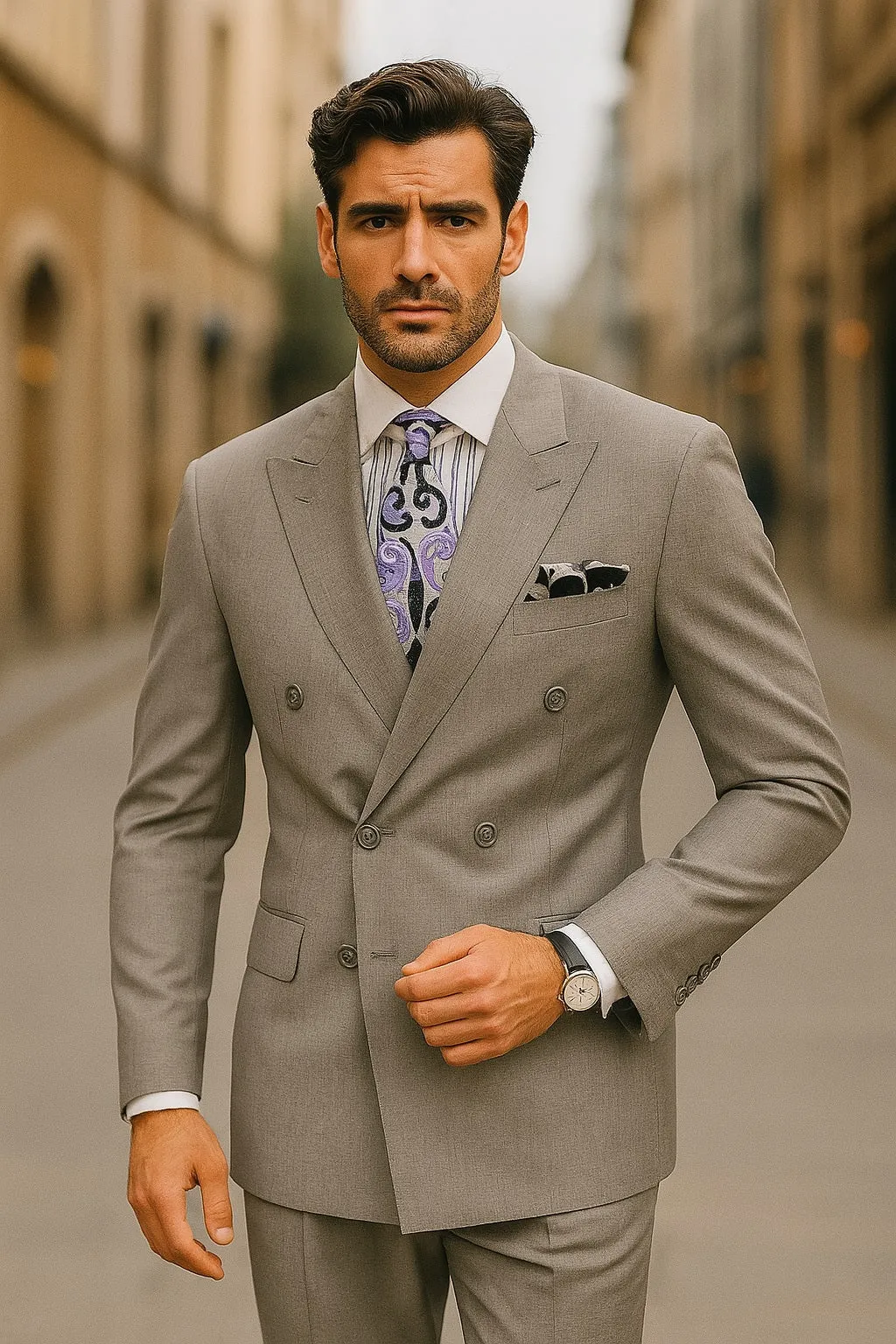 Apollo King Men's 2pc Double Breasted Suit Pleated Pants sold by Alberto Nardoni product image thumbnail 5