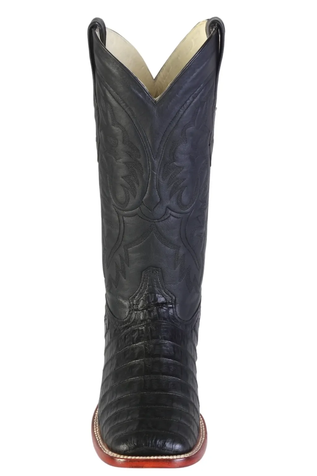 Los Altos Boots Men's Black Caiman Belly Wide Square Toe Boots sold by Alberto Nardoni product image thumbnail 2