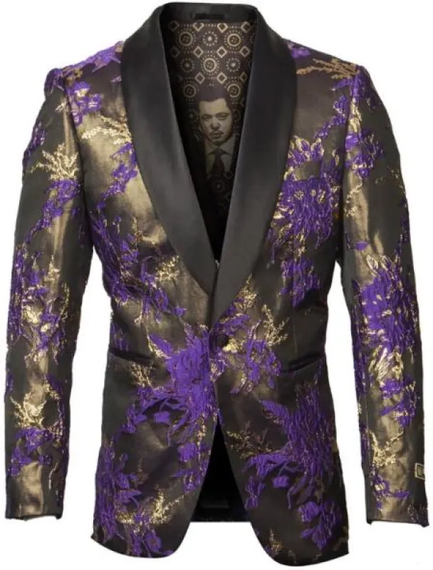Mardi Gra Custom - Purple and Gold Two Toned Tuxedo made by Alberto Nardoni