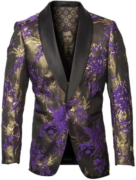 Mardi Gra Custom - Purple and Gold Two Toned Tuxedo sold by Alberto Nardoni