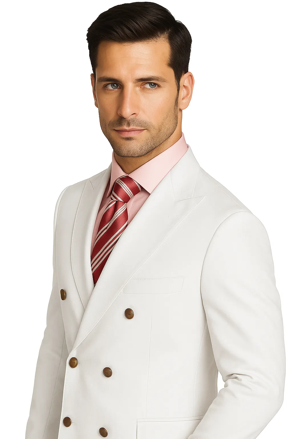 Men's High Quality Snow White Men's Double Breasted Suits Jacket Blazer Dinner Jacket sold by Alberto Nardoni