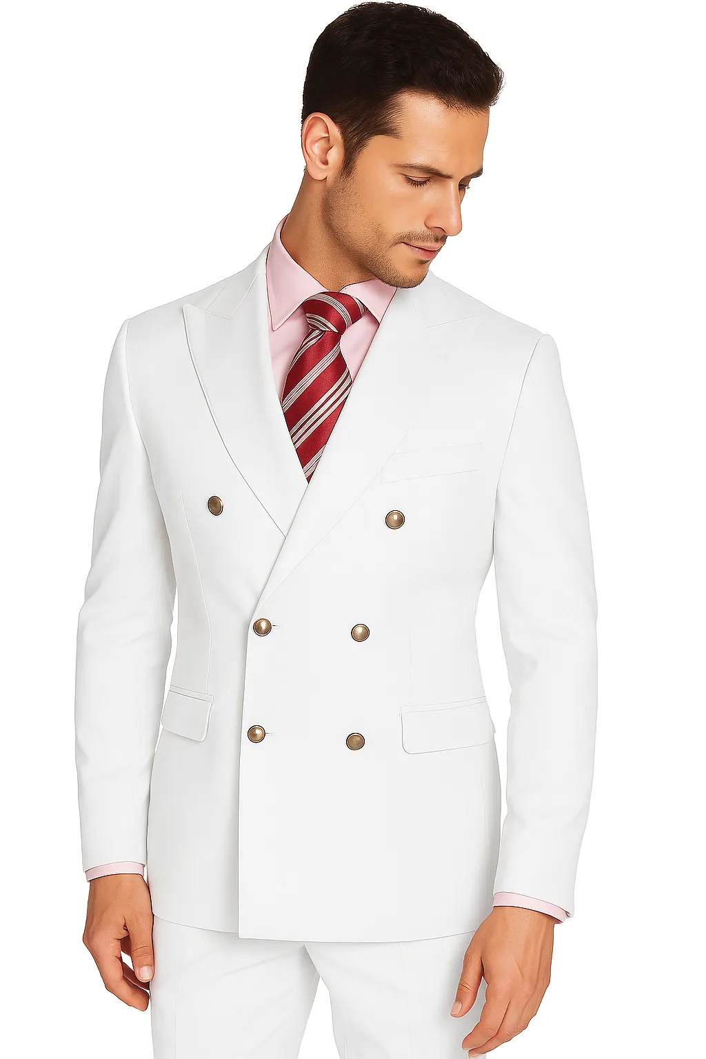 Men's High Quality Snow White Men's Double Breasted Suits Jacket Blazer Dinner Jacket sold by Alberto Nardoni product image thumbnail 5