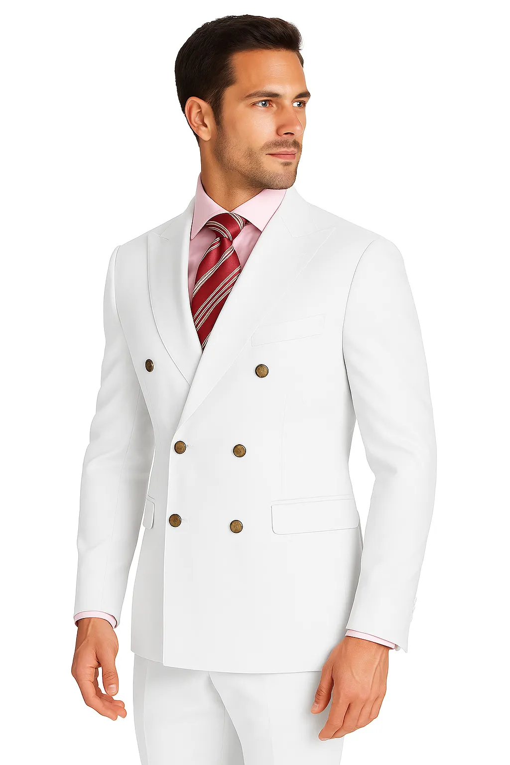 Men's High Quality Snow White Men's Double Breasted Suits Jacket Blazer Dinner Jacket sold by Alberto Nardoni product image thumbnail 2