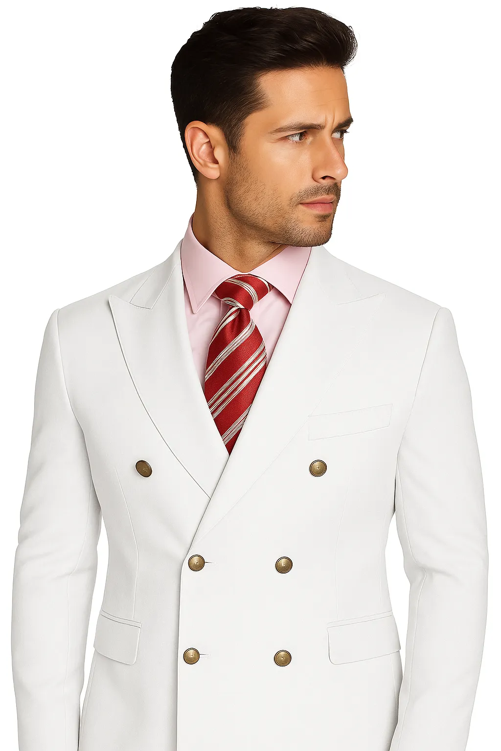 Men's High Quality Snow White Men's Double Breasted Suits Jacket Blazer Dinner Jacket sold by Alberto Nardoni product image thumbnail 3