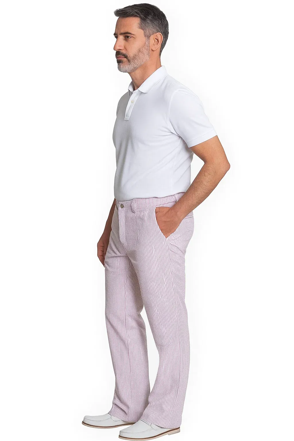 Men's Purple Lavender Seersucker Sear sucker suit dress pants sold by Alberto Nardoni product image thumbnail 4