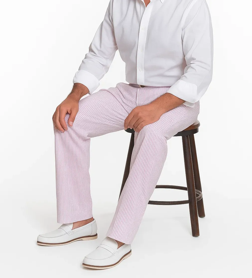 Men's Purple Lavender Seersucker Sear sucker suit dress pants sold by Alberto Nardoni product image thumbnail 2