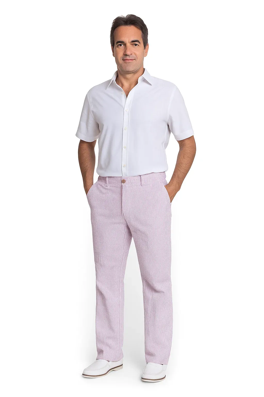 Men's Purple Lavender Seersucker Sear sucker suit dress pants sold by Alberto Nardoni product image thumbnail 3