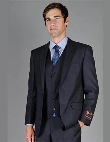 Giorgio Fiorelli Suit Men's Solid Charcoal Suit sold by Alberto Nardoni