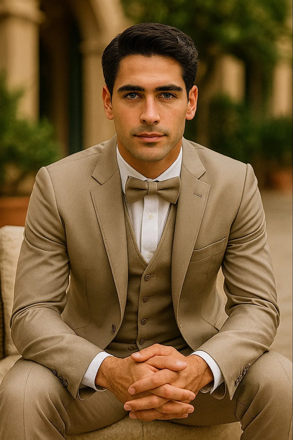 Beige Tuxedo - Tan Wedding Suit sold by Alberto Nardoni product image thumbnail 4