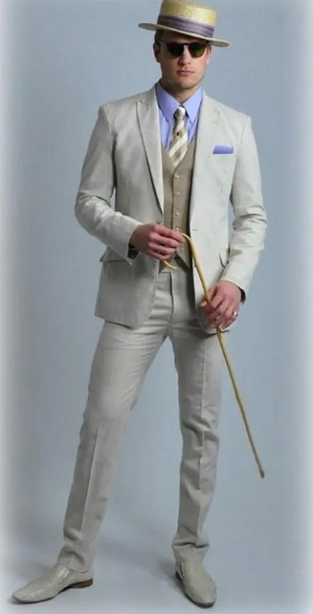 Mens Great Gatsby Costume - Great Gatsby Suit - Gatsby Clothes (Vest + Pants + Suit Shirt Tie Package) sold by Alberto Nardoni