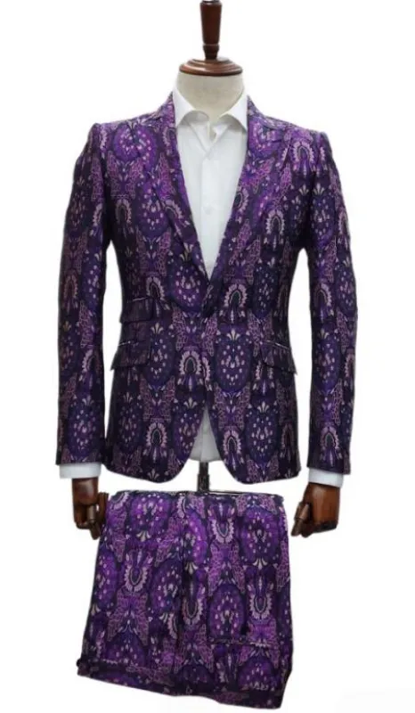 Purple Suit - Paisley Suit made by Alberto Nardoni