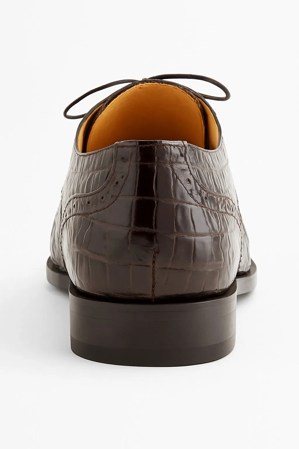 Mezlan Mens Shoes Brown Crocodile Plain Toe Derby Golfo sold by Alberto Nardoni product image thumbnail 5