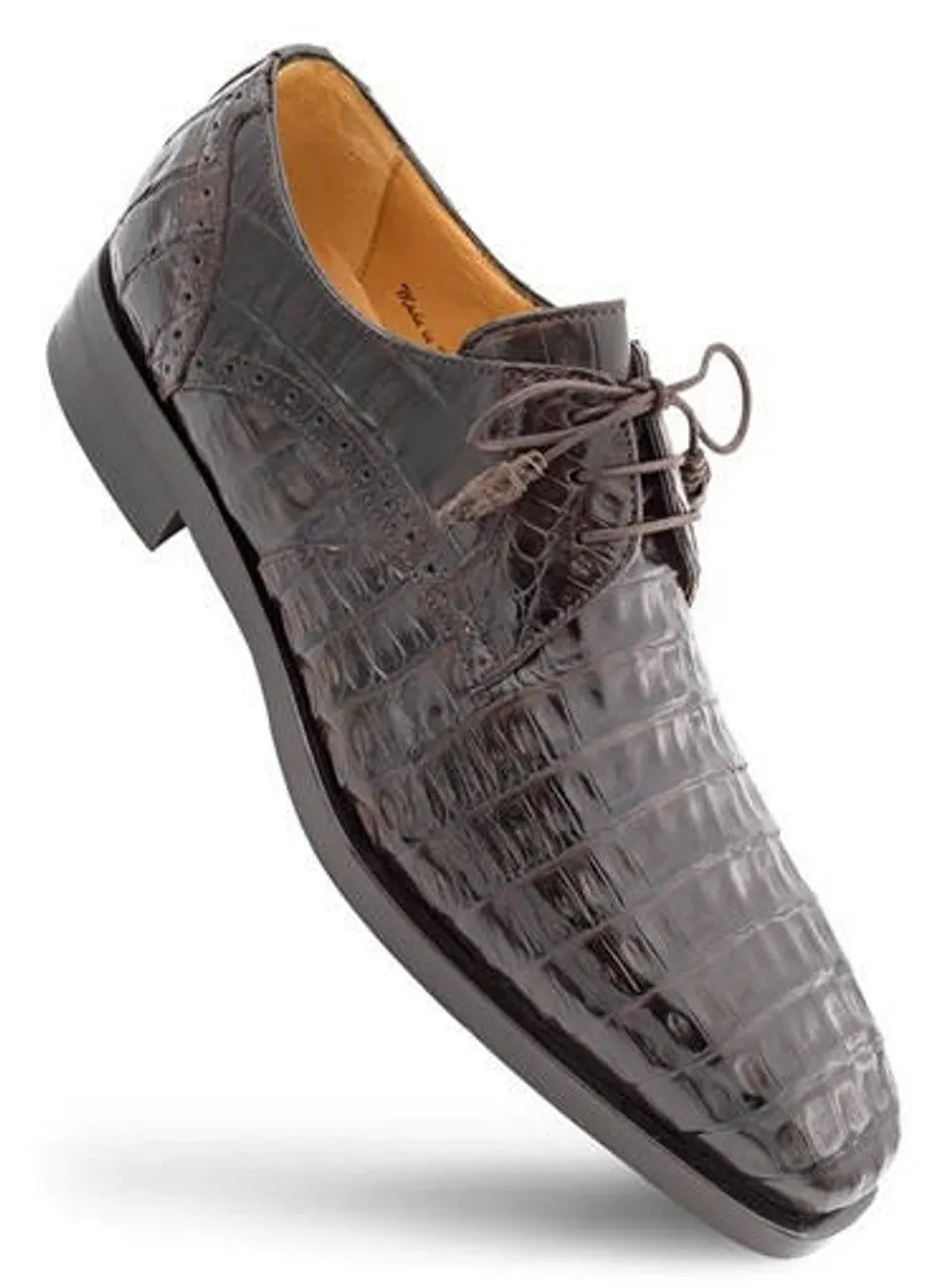 Mezlan Mens Shoes Brown Crocodile Plain Toe Derby Golfo sold by Alberto Nardoni product image thumbnail 2