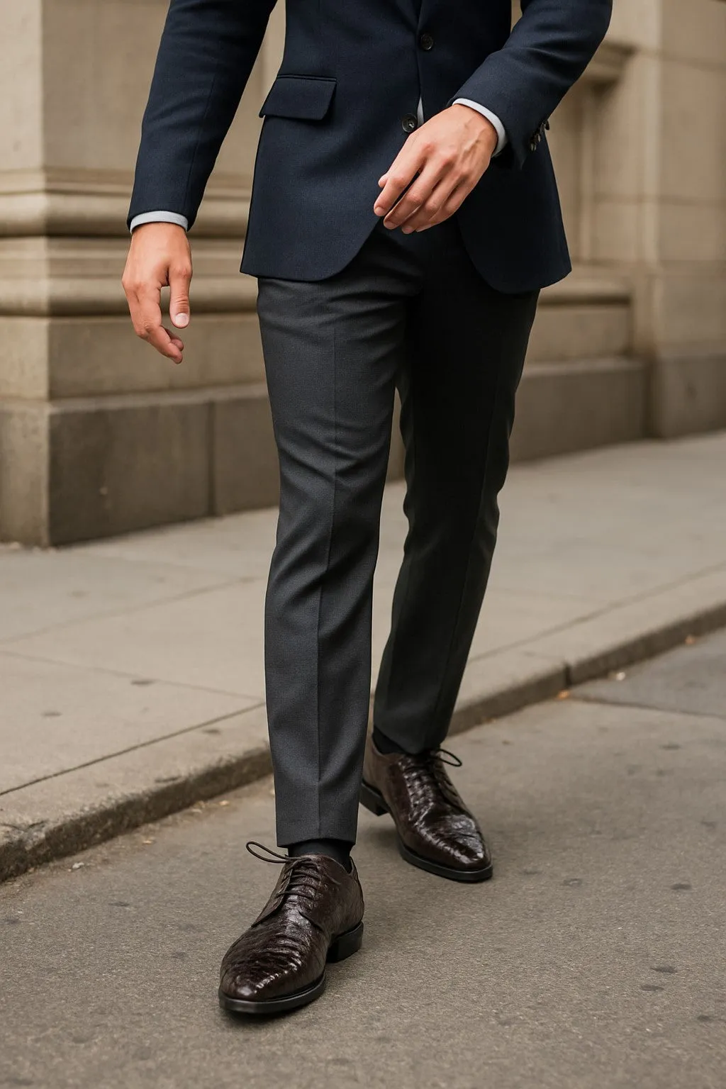 Mezlan Mens Shoes Brown Crocodile Plain Toe Derby Golfo sold by Alberto Nardoni product image thumbnail 3