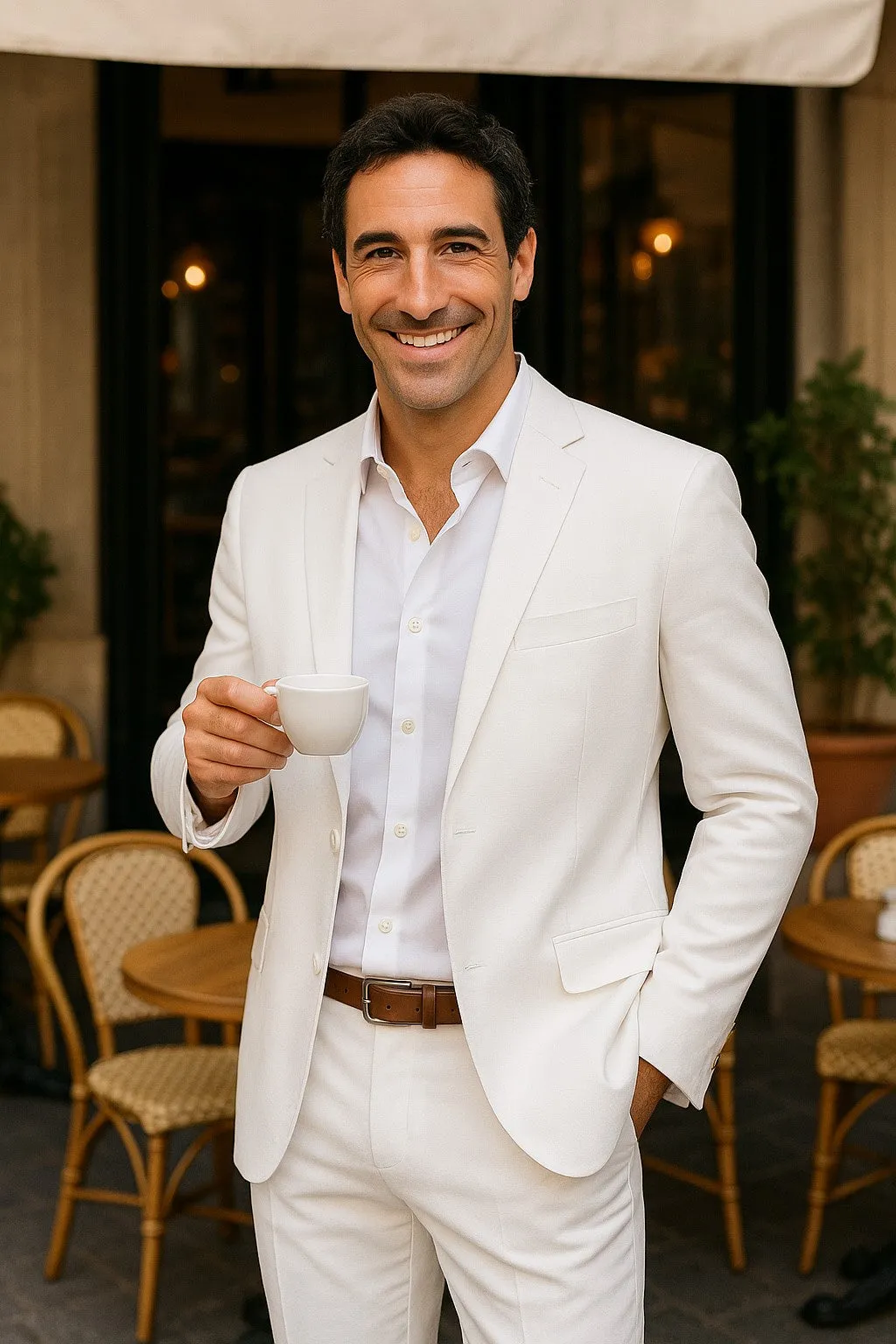 Men's Beach Wedding Attire Suit Menswear White $199 sold by Alberto Nardoni product image thumbnail 5