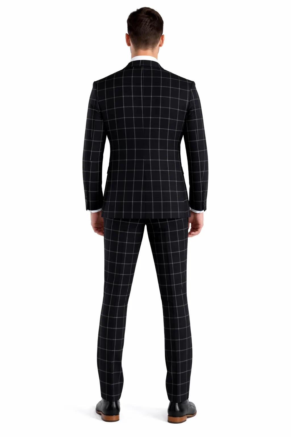 Mens Plaid Suit - Black Windowpane Suit - 1920 Suits sold by Alberto Nardoni product image thumbnail 2