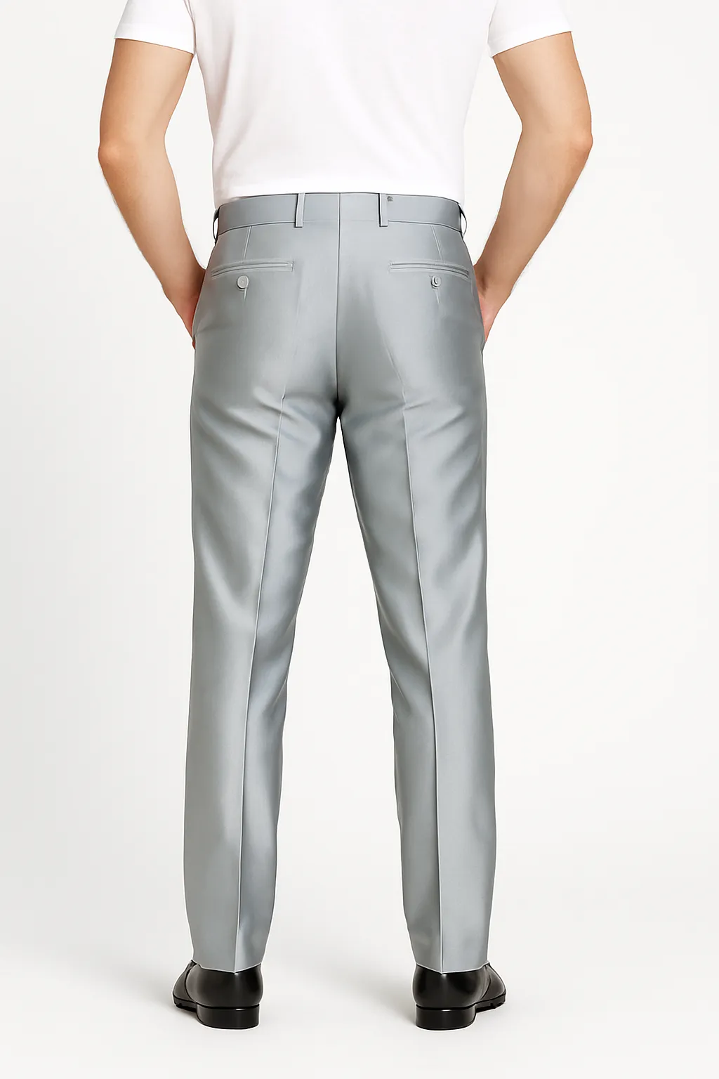 Men's Silver Grey ~ Gray Shiny Sharkskin Pant Slacks / Tuxedo Flashy Looking sold by Alberto Nardoni product image thumbnail 5