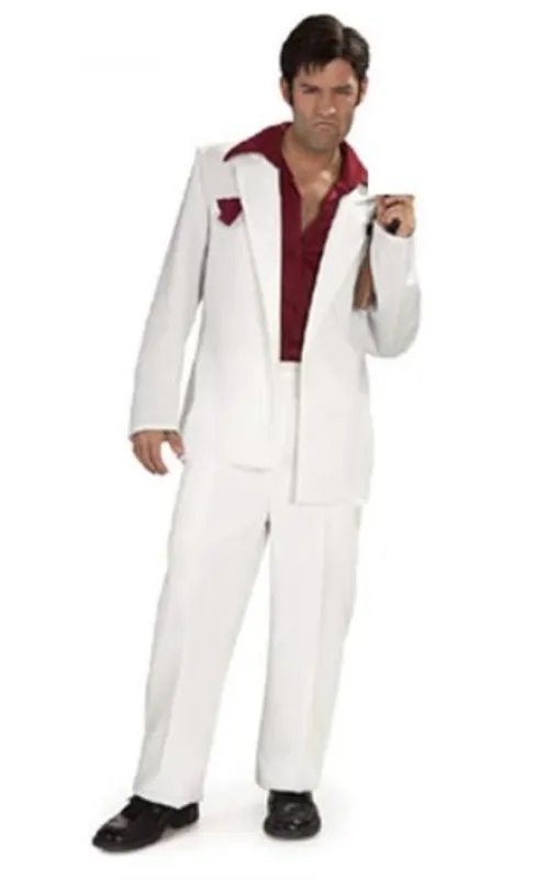 Tony Montana Suit Scarface White Suit White One Chest Pocket Scarface Suit + Red Shirt made by Alberto Nardoni