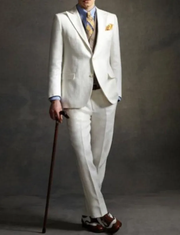 Mens Great Gatsby Costume - Great Gatsby Suit - Gatsby Clothes (Vest + Pants + Suit Shirt Tie Package) made by Alberto Nardoni