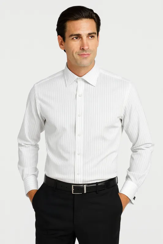 Striped French Cuff Multi-color Men's Dress Shirt made by Alberto Nardoni