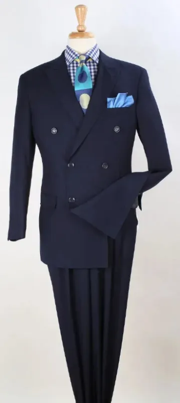 Apollo King Men's 2pc Double Breasted Suit Pleated Pants made by Alberto Nardoni