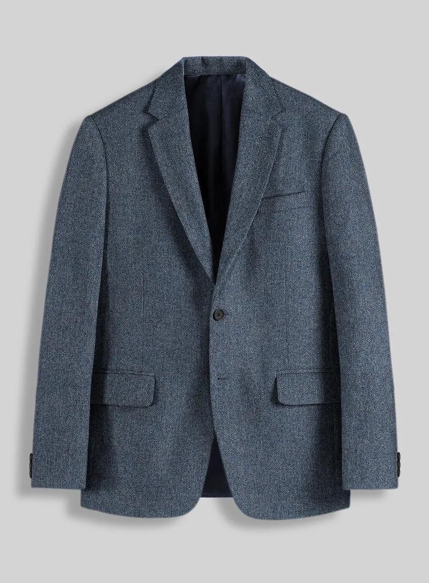 Mens Heritage Blue Herringbone Jacket – Timeless Tweed Sport Coat sold by Alberto Nardoni product image thumbnail 4
