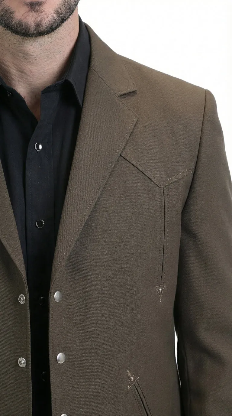 Mens Brown Western Blazer – Cowboy Style Casual Jacket Vintage Western Sport Coat Country Fashion Jacket sold by Alberto Nardoni product image thumbnail 2