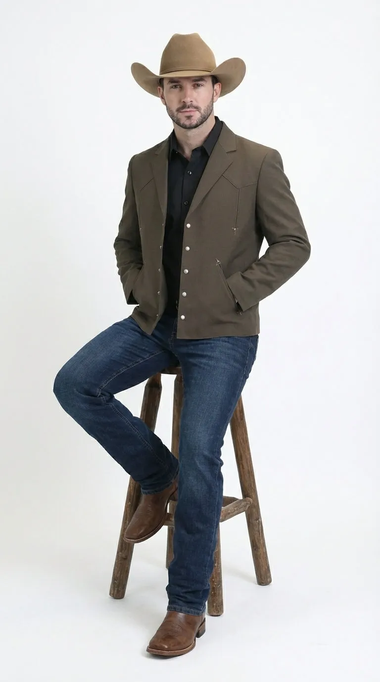 Mens Brown Western Blazer – Cowboy Style Casual Jacket Vintage Western Sport Coat Country Fashion Jacket sold by Alberto Nardoni product image thumbnail 4