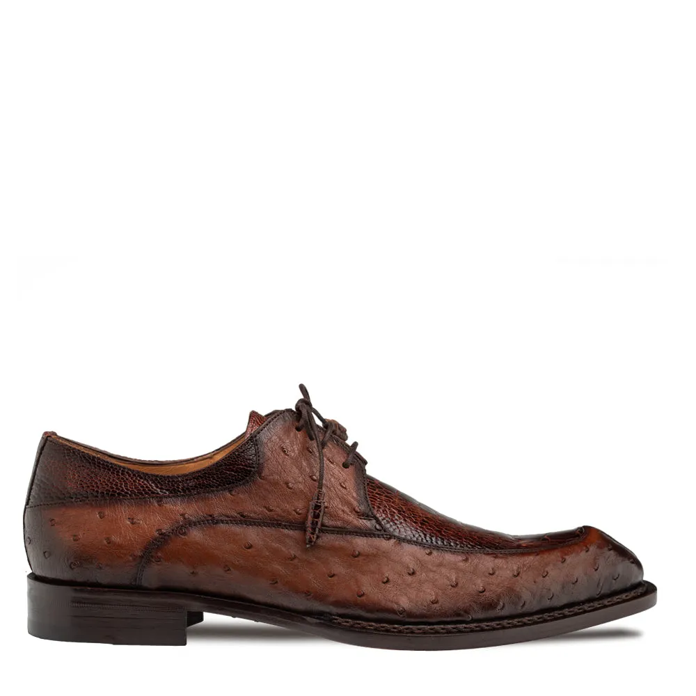 Mezlan Ostrich Split Toe Derby | Luxury Leather Dress Shoe sold by Alberto Nardoni