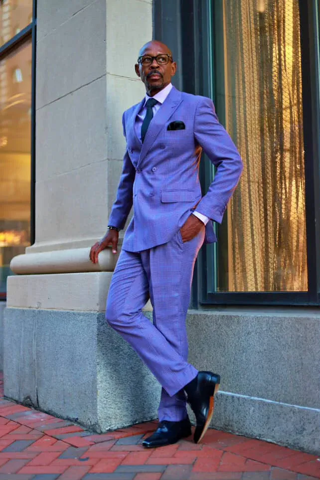 Mens Easter Suit - Jacket and Pants in Summer Color Light Purple Modern Fit Light Weight sold by Alberto Nardoni product image thumbnail 3