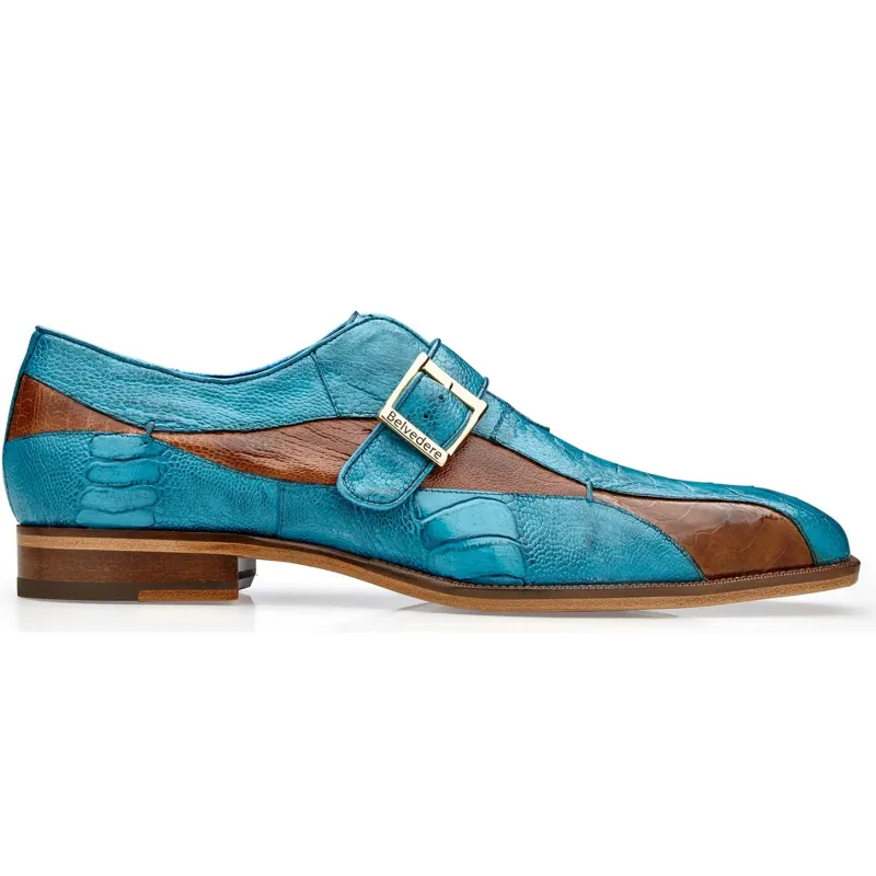 Belvedere Marte Ocean Blue Alligator & Leather Oxfords made by Alberto Nardoni