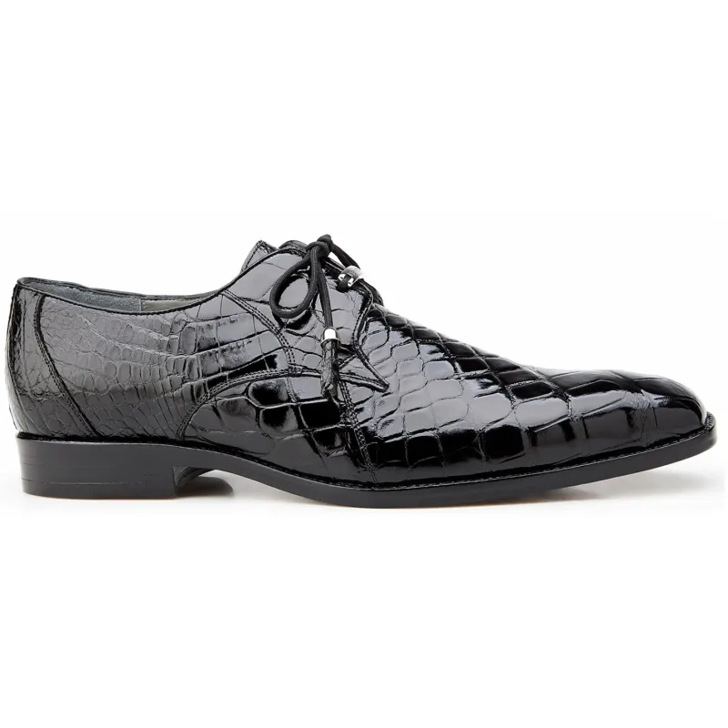 Belvedere Lago Black Genuine Crocodile Dress Shoe made by Alberto Nardoni