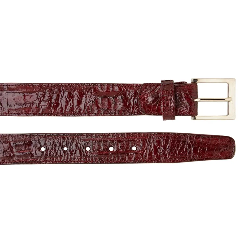 Belvedere Caiman Belt- Burgundy made by Alberto Nardoni