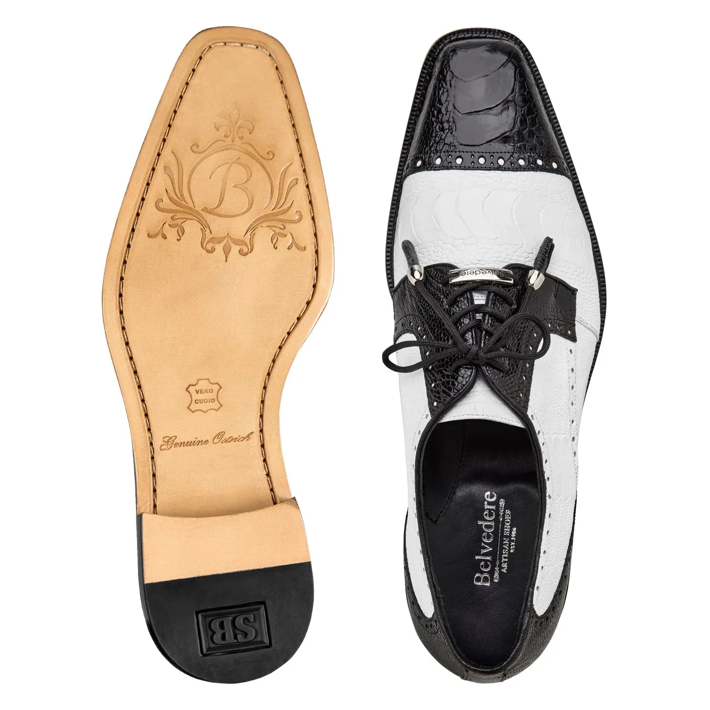 Belvedere Batta - Black & White Leather Dress Shoe sold by Alberto Nardoni product image thumbnail 3