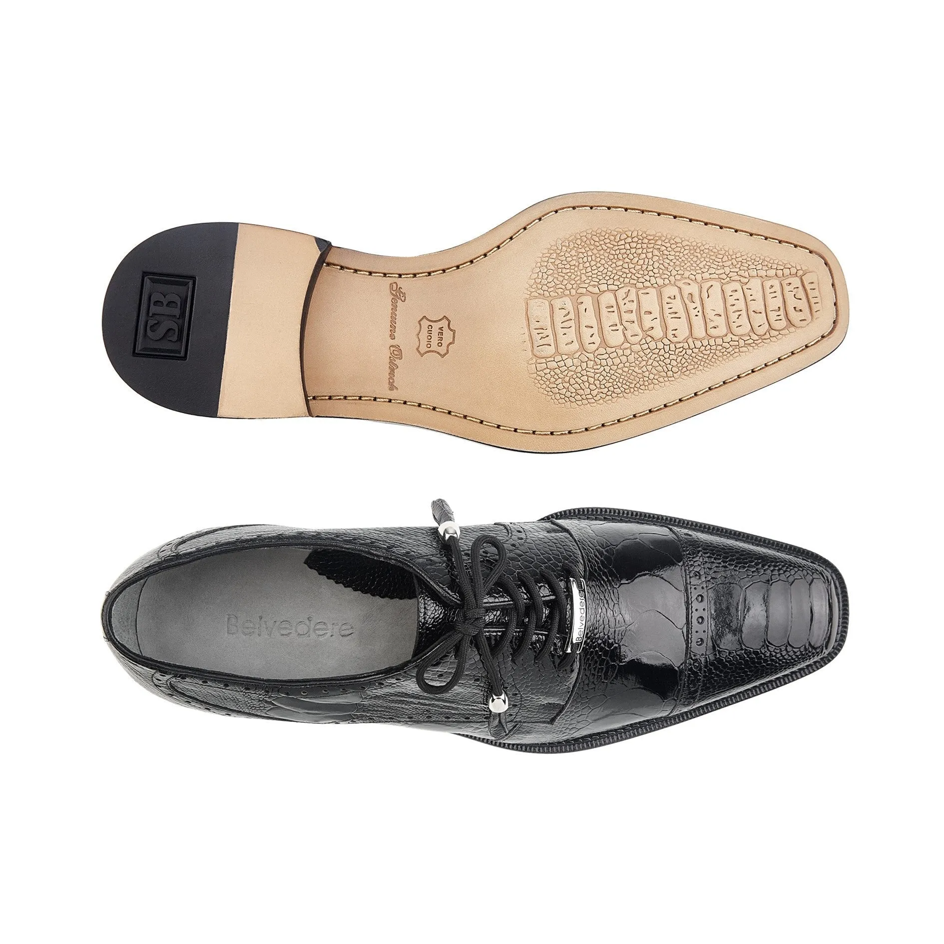 Belvedere Batta Black Genuine Crocodile Dress Shoe sold by Alberto Nardoni product image thumbnail 5