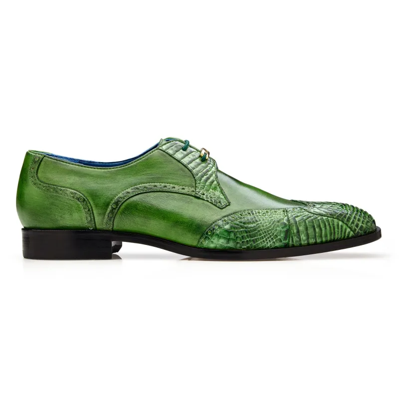 Belvedere Antonio Emerald Alligator Oxford made by Alberto Nardoni