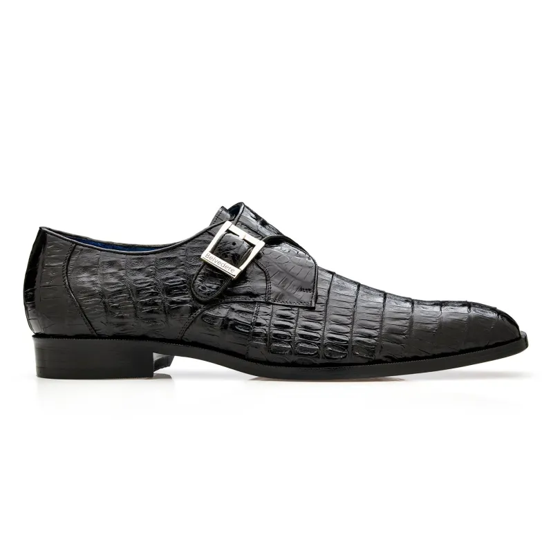 Belvedere Angelo Black Genuine Alligator Luxury Oxford made by Alberto Nardoni