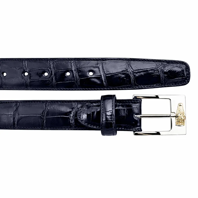 Belvedere Alligator Belt- Navy made by Alberto Nardoni