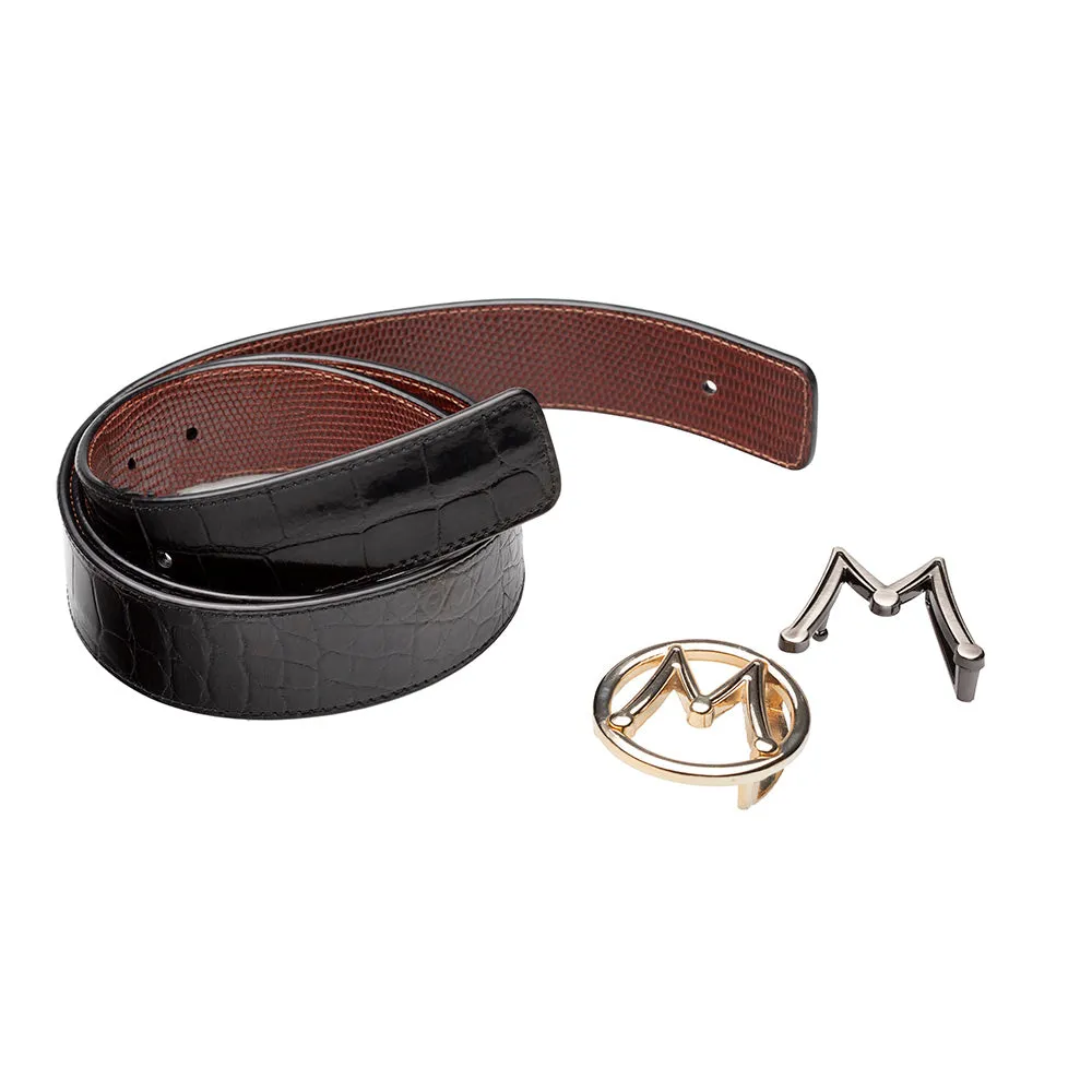 Mezlan Reversible Exotic Strap / Interchangeable Dual Buckles sold by Alberto Nardoni product image thumbnail 3