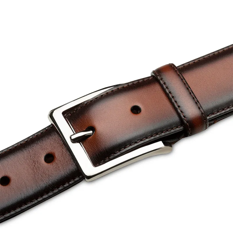 Mezlan Classic Patina Calfskin Belt made by Mezlan