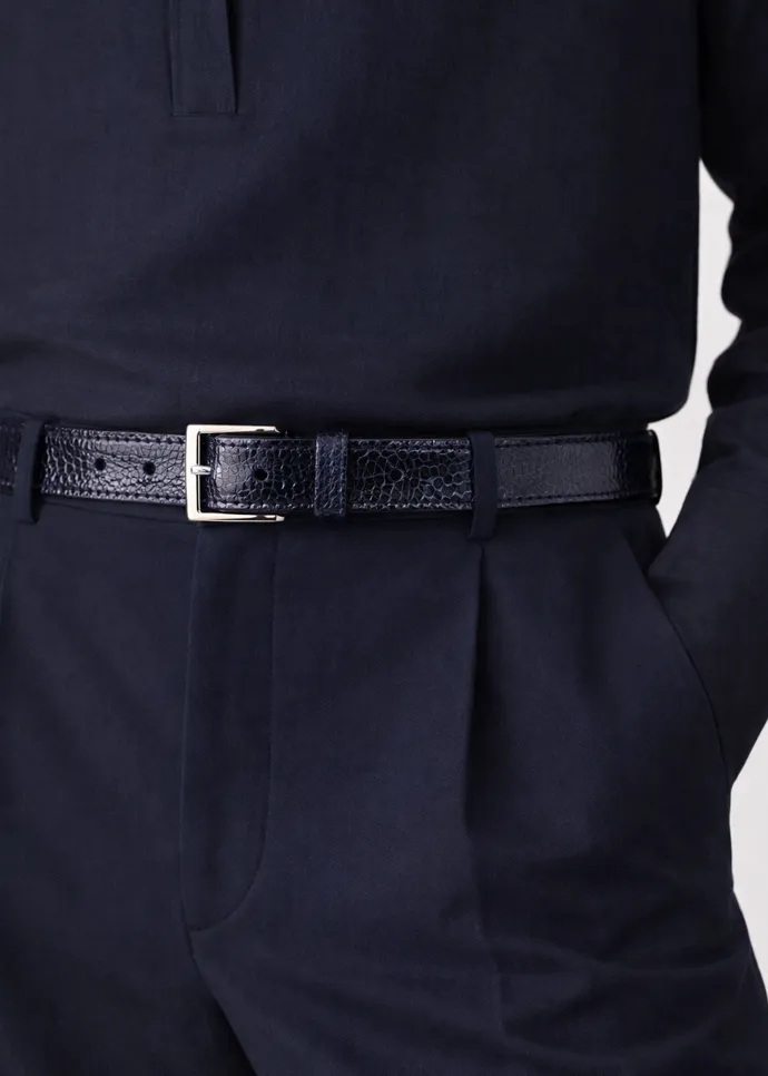 Belvedere Ostrich Leg Belt Shoe - Navy Blue Luxury sold by Alberto Nardoni product image thumbnail 2