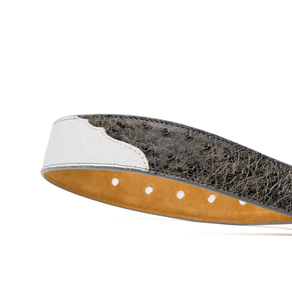 Marco Di Milano Alessio Belt: Luxury White/Gray Leather Shoes sold by Alberto Nardoni product image thumbnail 3