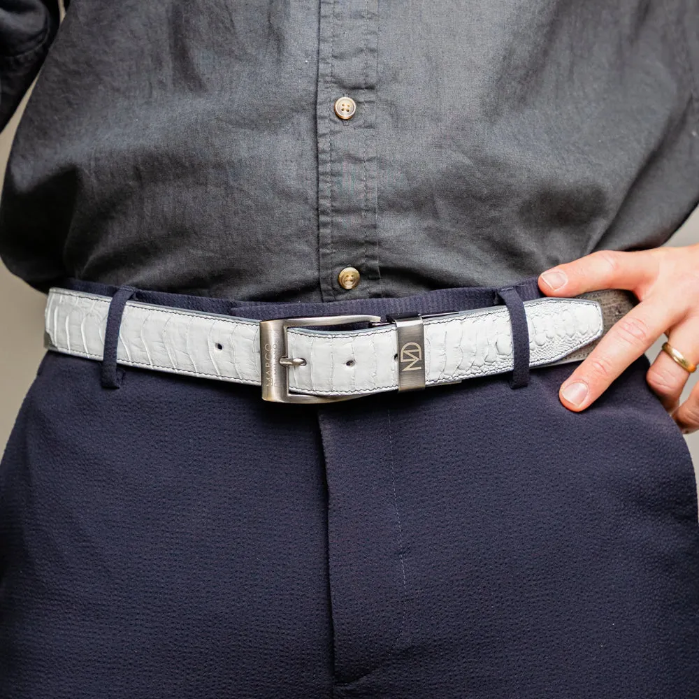 Marco Di Milano Alessio Belt: Luxury White/Gray Leather Shoes sold by Alberto Nardoni product image thumbnail 5