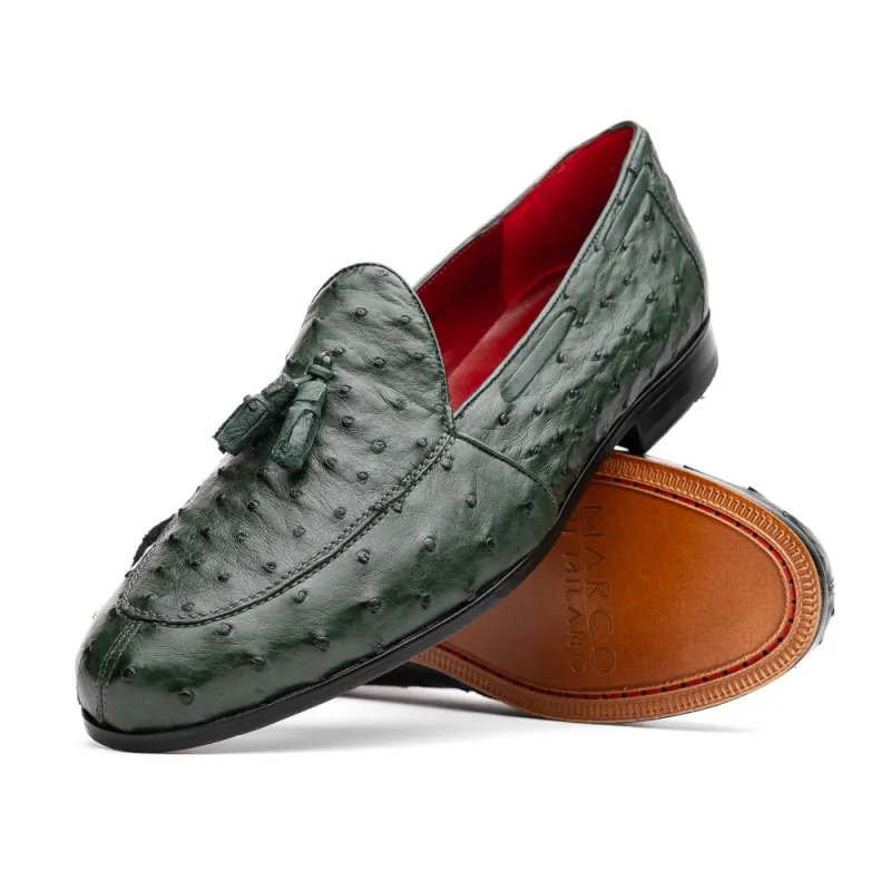 Marco Di Milano Aubiere Forest Green Leather Loafers made by Alberto Nardoni