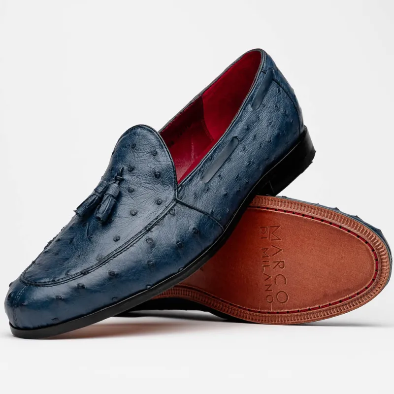 Marco Di Milano Aubiere Navy Leather Dress Shoes made by Alberto Nardoni