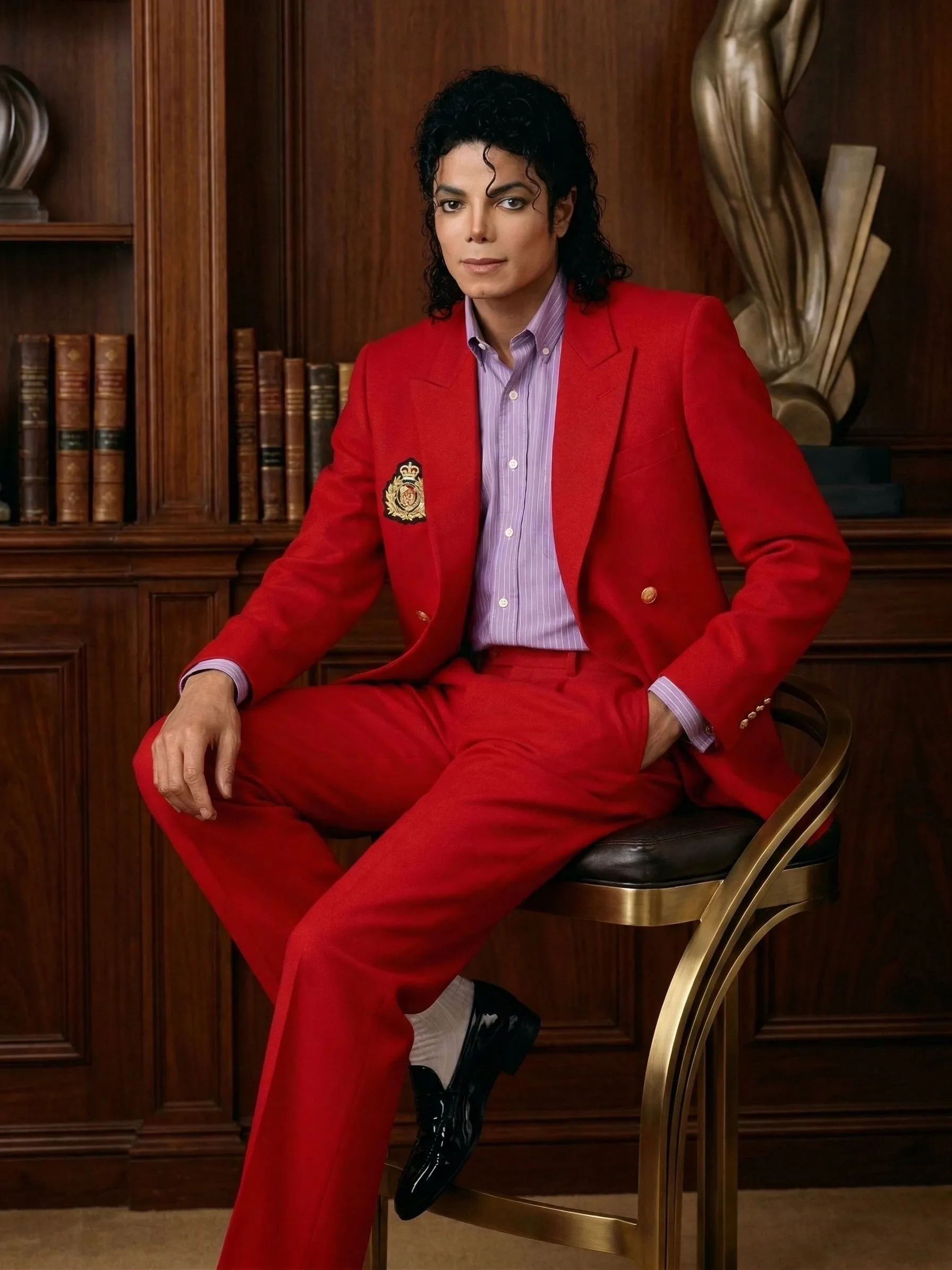 Men’s Red Suit Michael Jackson Award Ceremony Inspired Jacket – Classic Double Breasted Formal Suit , Stylish Party Dinner Jacket, Vintage Stage Wear sold by Alberto Nardoni product image thumbnail 4