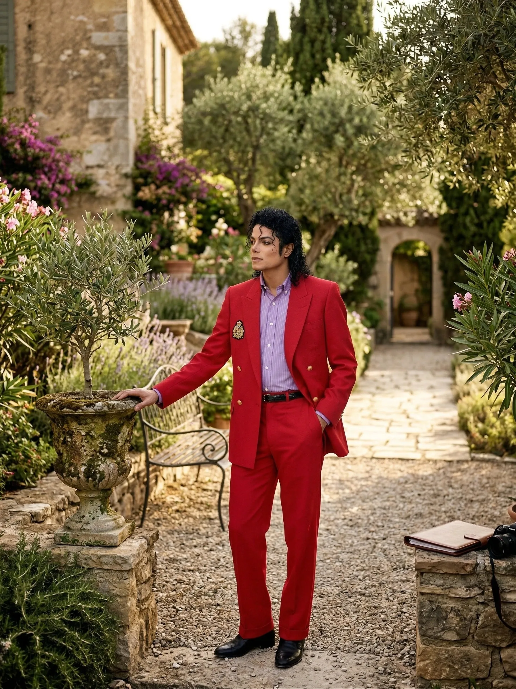 Men’s Red Suit Michael Jackson Award Ceremony Inspired Jacket – Classic Double Breasted Formal Suit , Stylish Party Dinner Jacket, Vintage Stage Wear sold by Alberto Nardoni product image thumbnail 5