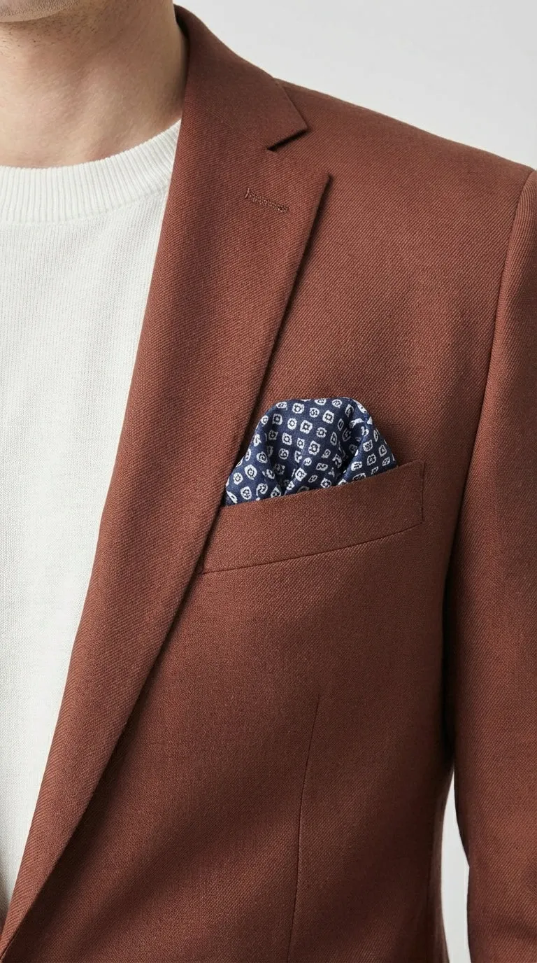 Mens Rustic Brown Light Burnt Orange Copper Blazer – Classic Fit Single Breasted Formal Casual Dress Jacket sold by Alberto Nardoni product image thumbnail 2