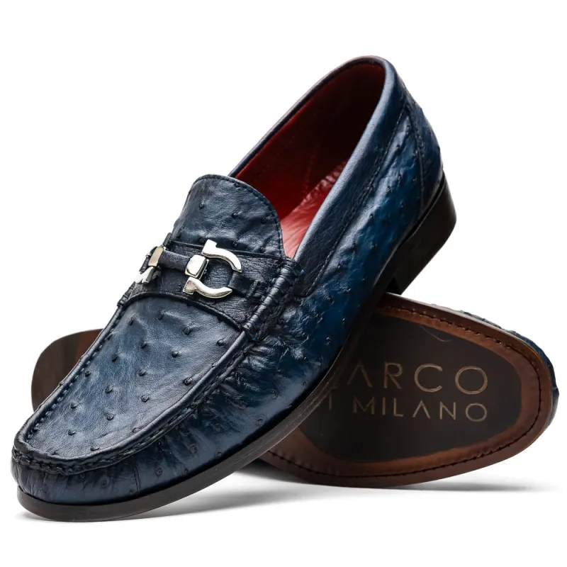 Marco Di Milano Ferrioni Navy Leather Shoe made by Alberto Nardoni